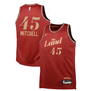 Magnifico Donovan Mitchell Cleveland Cavaliers Nike Youth Swingman Replica Jersey City Edition Wine