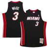 Bellissimo Dwyane Wade Miami Heat Hardwood Classics Swingman Jersey Black