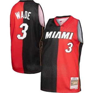 Splendido Dwyane Wade Miami Heat Big & Tall Hardwood Classics 2005/06 Split Swingman Jersey Black/Red