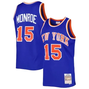 Cool Elegante Earl Monroe New York Knicks 2001/02 Hardwood Classics Swingman Jersey Blue
