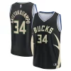 Prestigioso Giannis Antetokounmpo Milwaukee Bucks Fast Break Replica Player Jersey Statement Edition Black