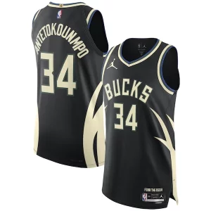 Sofisticato Giannis Antetokounmpo Milwaukee Bucks Jordan Brand Authentic Player Jersey Statement Edition Black