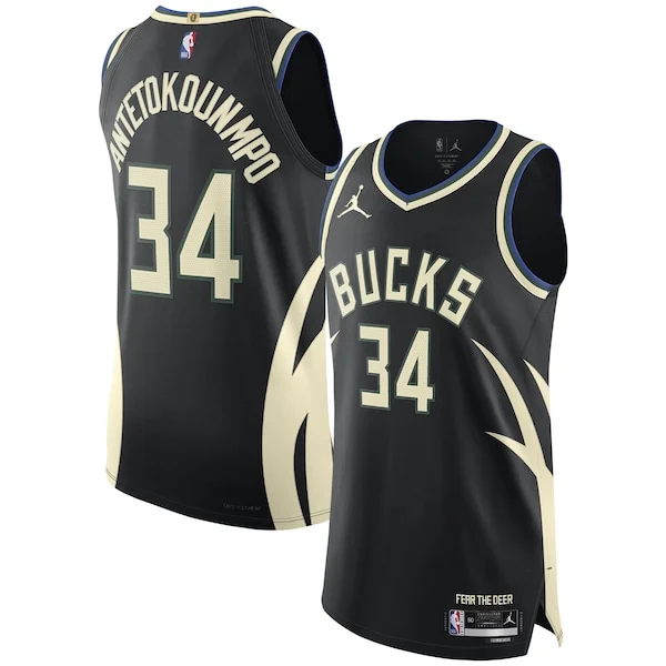 Sofisticato Giannis Antetokounmpo Milwaukee Bucks Jordan Brand Authentic Player Jersey Statement Edition Black