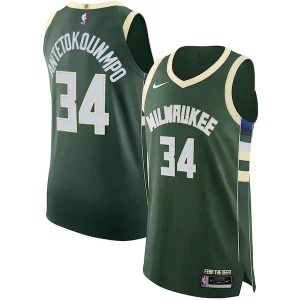 Trendy Giannis Antetokounmpo Milwaukee Bucks Nike Authentic Jersey Association Edition Hunter Green