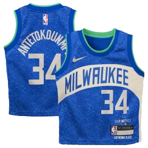Attraente Giannis Antetokounmpo Milwaukee Bucks Nike Toddler Swingman Replica Jersey City Edition Royal