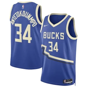 Cool Stupendo Robusto Giannis Antetokounmpo Milwaukee Bucks Nike Unisex 2024/25 Swingman Player Jersey City Edition Royal