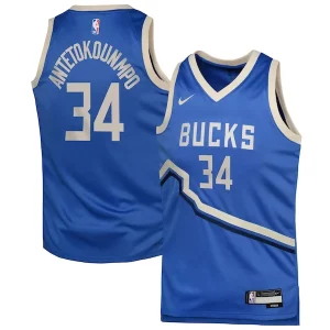 Meraviglioso Fascinante Incantevole Giannis Antetokounmpo Milwaukee Bucks Nike Youth 2024/25 Swingman Player Jersey City Edition Royal