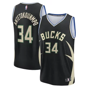 Attraente Bellissimo Giannis Antetokounmpo Milwaukee Bucks Youth Fast Break Replica Player Jersey Statement Edition Black