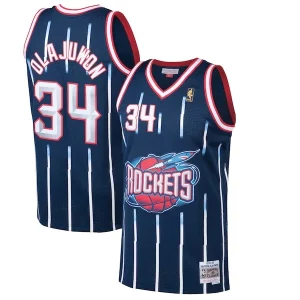 Ottimo Carino Hakeem Olajuwon Houston Rockets 1996/97 Hardwood Classics Swingman Jersey Navy