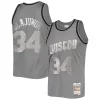 Magnifico Hakeem Olajuwon Houston Rockets Hardwood Classics Retired Player 1993/94 Metal Works Swingman Jersey Charcoal