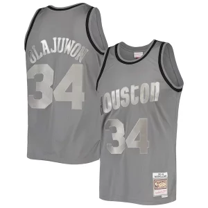 Magnifico Hakeem Olajuwon Houston Rockets Hardwood Classics Retired Player 1993/94 Metal Works Swingman Jersey Charcoal