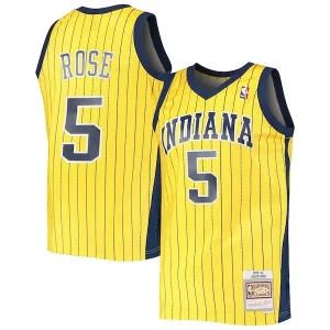 Lussuoso Stupendo Jalen Rose Indiana Pacers 1999/00 Hardwood Classics Swingman Jersey Gold