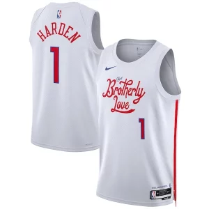 Eccezionale James Harden Philadelphia 76ers Nike Unisex 2022/23 Swingman Jersey City Edition White