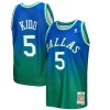Eccezionale Jason Kidd Dallas Mavericks 1994/95 Hardwood Classics Fadeaway Swingman Player Jersey Green/Navy
