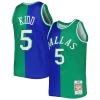 Trendy Jason Kidd Dallas Mavericks Hardwood Classics 1994/95 Split Swingman Jersey Blue/Green