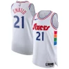 Raffinato Delizioso Joel Embiid Philadelphia 76ers Nike 2024/25 Authentic Player Jersey City Edition White