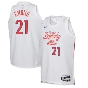 Delizioso Stupendo Joel Embiid Philadelphia 76ers Nike Youth 2022/23 Swingman Jersey City Edition White