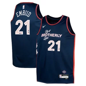 Resistente Joel Embiid Philadelphia 76ers Nike Youth Swingman Replica Jersey City Edition Navy