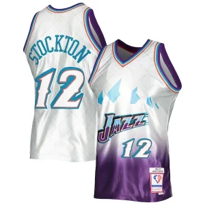Lussuoso John Stockton Utah Jazz 1996/97 Hardwood Classics 75th Anniversary Swingman Jersey Platinum