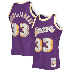 Resistente Splendido Kareem Abdul Jabbar Los Angeles Lakers 1996 97 Hardwood Classics NBA 75th Anniversary Diamond Swingman Jersey Purple