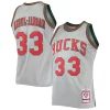 Splendido Robusto Kareem Abdul Jabbar Milwaukee Bucks 75th Anniversary 1971/72 Hardwood Classics Swingman Jersey Silver