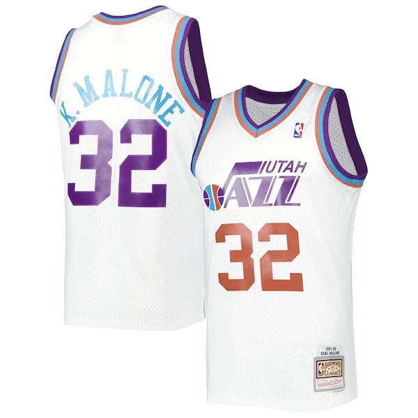 Moderno Pratico Karl Malone Utah Jazz 1991/92 Hardwood Classics Reload 3.0 Swingman Jersey White