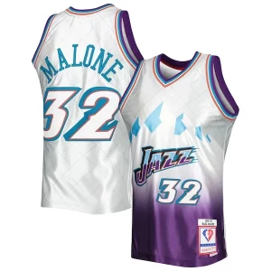 Stupendo Eccezionale Karl Malone Utah Jazz 1996/97 Hardwood Classics 75th Anniversary Swingman Jersey Platinum