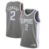 Stupendo Bellissimo Comodo Kawhi Leonard LA Clippers Nike 2020/21 Swingman Player Jersey Gray Earned Edition