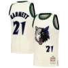 Robusto Bellissimo Kevin Garnett Minnesota Timberwolves Chainstitch Swingman Jersey Cream