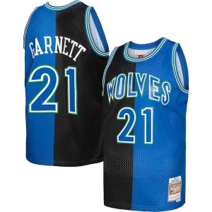 Carino Kevin Garnett Minnesota Timberwolves Hardwood Classics 1995/96 Split Swingman Jersey Black/Blue