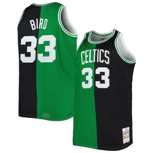 Stupendo Sofisticato Larry Bird Boston Celtics Big & Tall Hardwood Classics 1985/86 Split Swingman Jersey Kelly Green/Black
