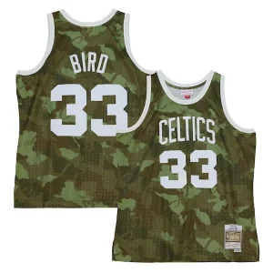 Attraente Classico Larry Bird Boston Celtics Hardwood Classics 1985/86 Ghost Green Swingman Jersey Camo