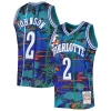 Incantevole Fantastico Prestigioso Larry Johnson Charlotte Hornets 1992/93 Hardwood Classics Lunar New Year Swingman Jersey Teal