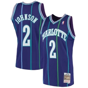 Bellissimo Attraente Larry Johnson Charlotte Hornets 1994/95 Hardwood Classics Swingman Jersey Purple