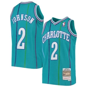 Magnifico Meraviglioso Fantastico Larry Johnson Charlotte Hornets Youth 1992/93 Hardwood Classics Swingman Jersey Teal