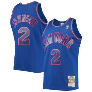 Magnifico Prestigioso Fantastico Larry Johnson New York Knicks 1996/97 Hardwood Classics Swingman Jersey Blue