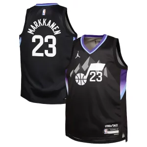 Fascinante Lauri Markkanen Utah Jazz Jordan Brand Youth Swingman Jersey Statement Edition Black