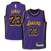 Trendy LeBron James Los Angeles Lakers Jordan Brand Preschool 2022/23 Dri FIT Replica Jersey Statement Edition Purple