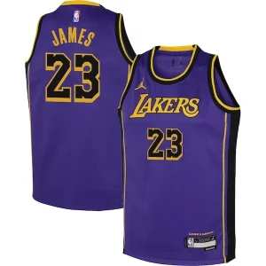 Eccezionale Elegante LeBron James Los Angeles Lakers Jordan Brand Youth Performance Swingman Jersey Statement Purple