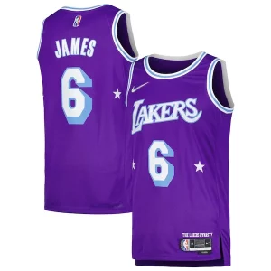 Stupendo LeBron James Los Angeles Lakers Nike Swingman Player Jersey City Edition Purple