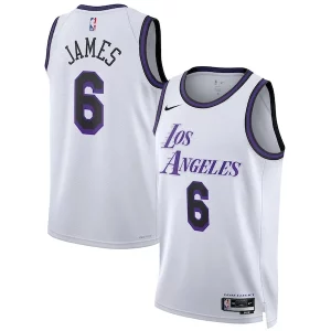 Trendy Magnifico LeBron James Los Angeles Lakers Nike Unisex 2022/23 Swingman Jersey City Edition White