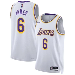 Delizioso Trendy LeBron James Los Angeles Lakers Nike Unisex Swingman Jersey Association Edition White