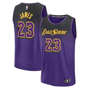 Trendy Cool LeBron James Los Angeles Lakers Youth 2024/25 Fast Break Player Jersey City Edition Purple
