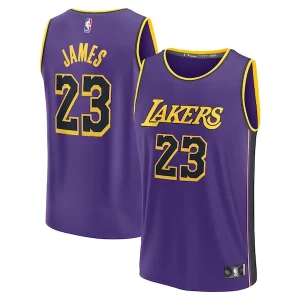 Lussuoso Fantastico LeBron James Los Angeles Lakers Youth Fast Break Replica Player Jersey Statement Edition Purple