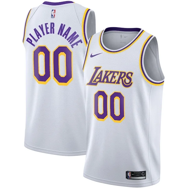 Splendido Carino Attraente Los Angeles Lakers Nike 2020/21 Swingman Custom Jersey Association Edition White