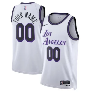 Prestigioso Los Angeles Lakers Nike Unisex 2022/23 Swingman Custom Jersey City Edition White