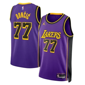 Elegante Splendido Raffinato Luka Dončić Los Angeles Lakers Jordan Brand Statement Edition Swingman Jersey Purple
