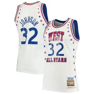 Comodo Fantastico Lussuoso Magic Johnson Los Angeles Lakers 1983 NBA All Star Game Hardwood Classics Authentic Jersey White