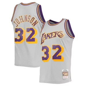 Lussuoso Comodo Magic Johnson Los Angeles Lakers 1984 85 Hardwood Classics Reload 2.0 Throwback Swingman Jersey Gray