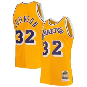 Robusto Magic Johnson Los Angeles Lakers 1984/85 Hardwood Classics Authentic Jersey Gold/Purple